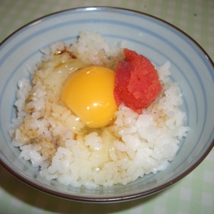 卵と明太子でダブル卵ご飯